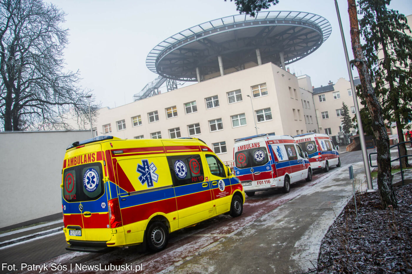 SOR Zielona G&oacute;ra - gołoledź Zielona G&oacute;ra. interwencje pogotowia