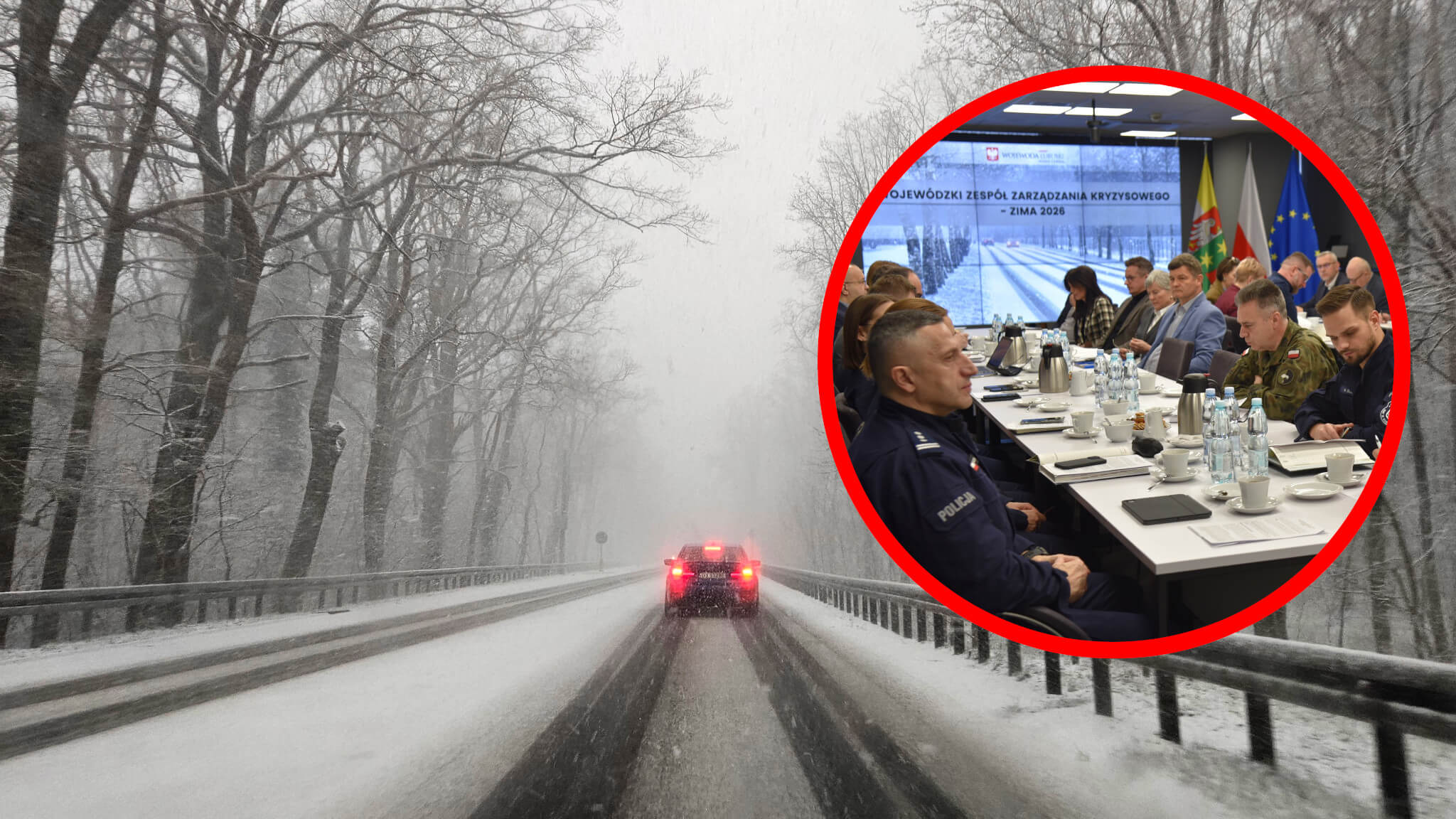 silne mrozy Lubuskie - sztab kryzysowy Lubuskie