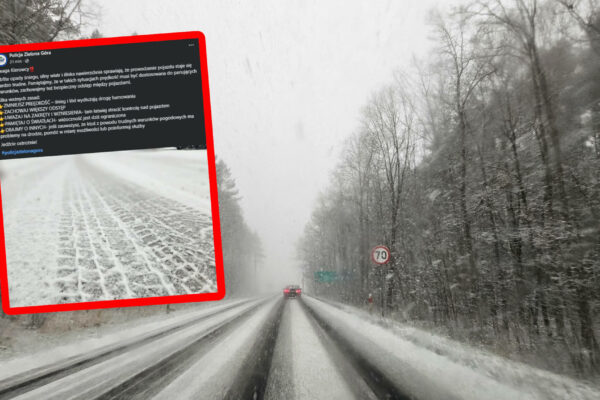 śnieg Zielona Góra - śliskie drogi Lubuskie