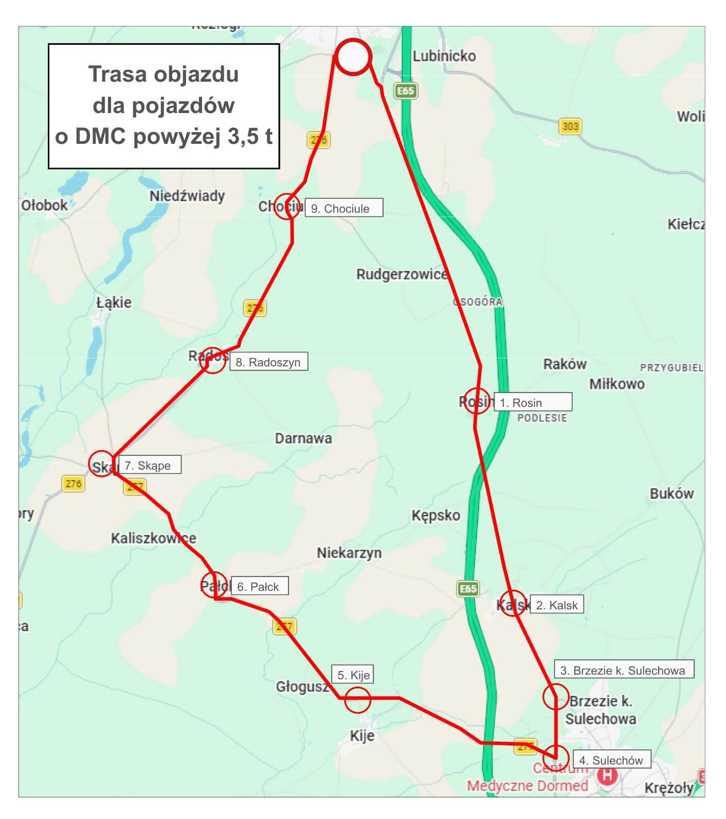 zamknięcie ulicy w Świebodzinie - objazdy Świebodzin