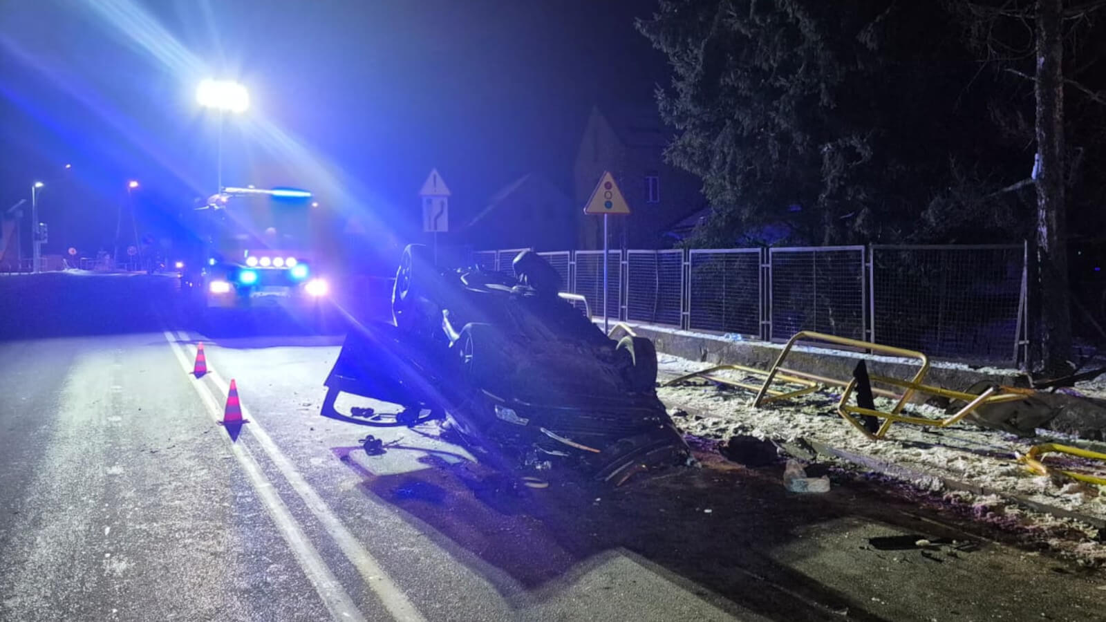 Wypadek koło Zielonej Góry - Wypadek na DK32 Leśniów Wielki
