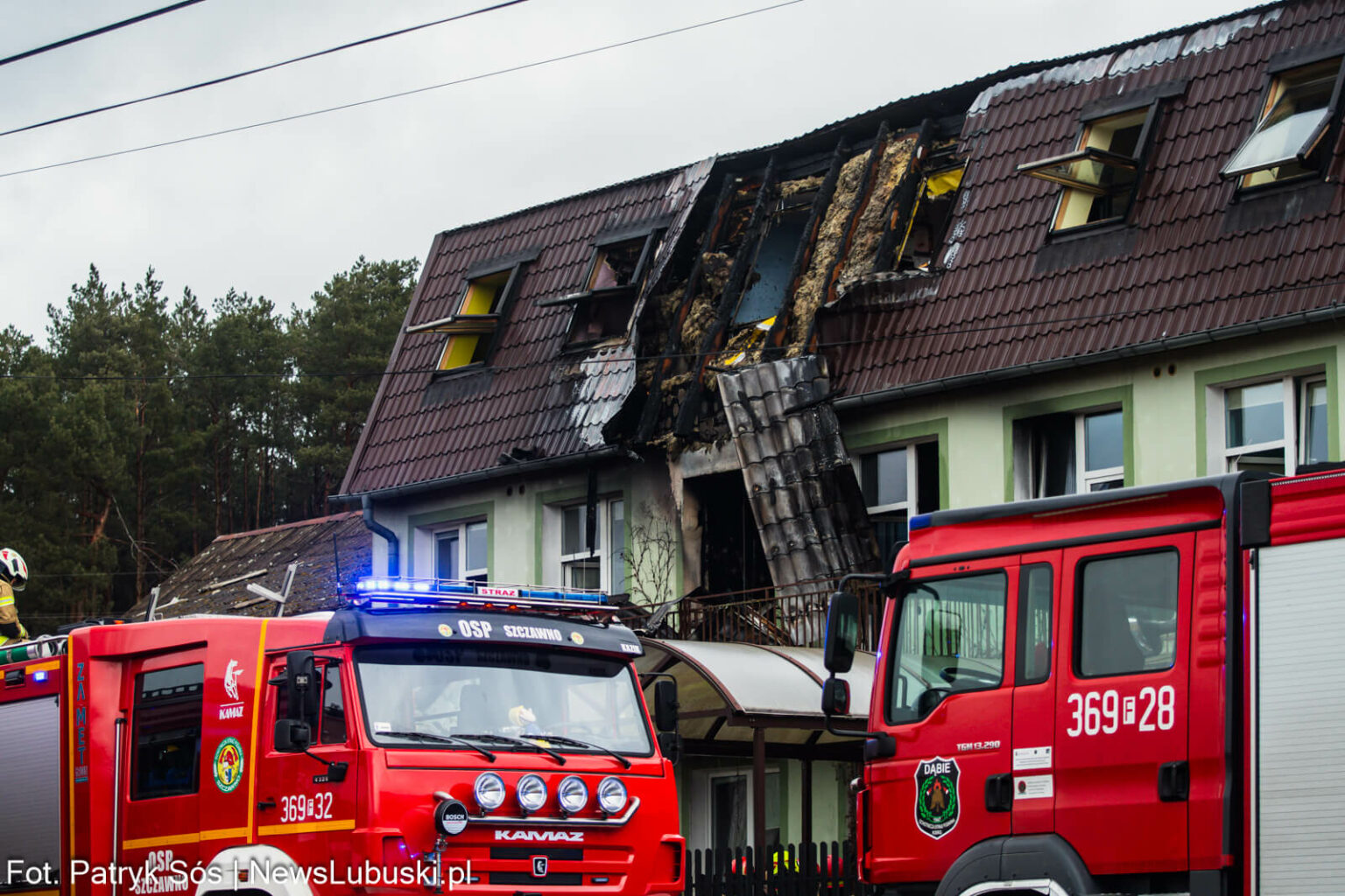 tragiczny pożar DPS Szczawno - ewakuacja DPS Szczawno akcja medyczna