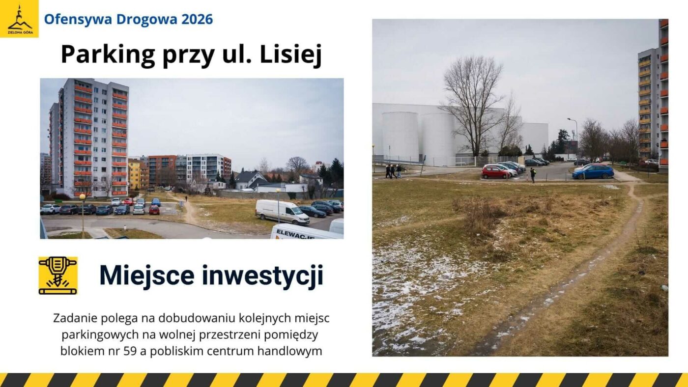 ulica Lisia Zielona G&oacute;ra - nowe miejsca parkingowe Zielona G&oacute;ra