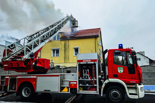 Pożar Świdnica - Pożar koło Zielonej Góry. Pożar sadzy w kominie