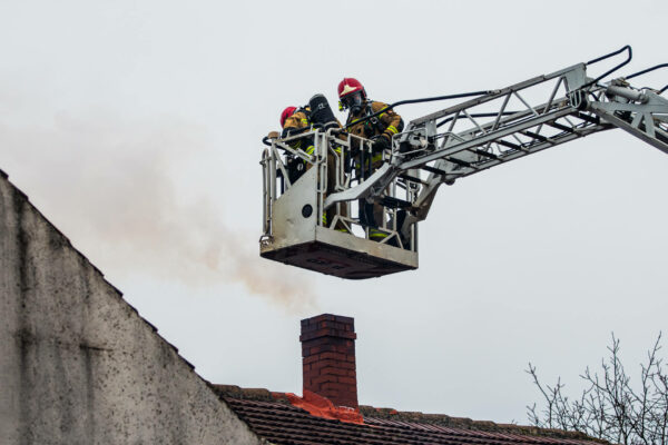 pożar Świdnica koło Zielonej Góry - pożar sadzy w kominie