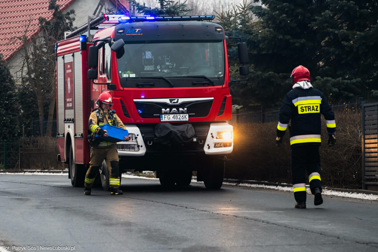 pożar Świdnica koło Zielonej G&oacute;ry - pożar sadzy w kominie