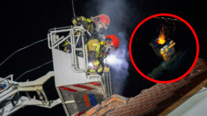 pożary kominów Lubuskie - pożar sadzy w kominie straż pożarna apel