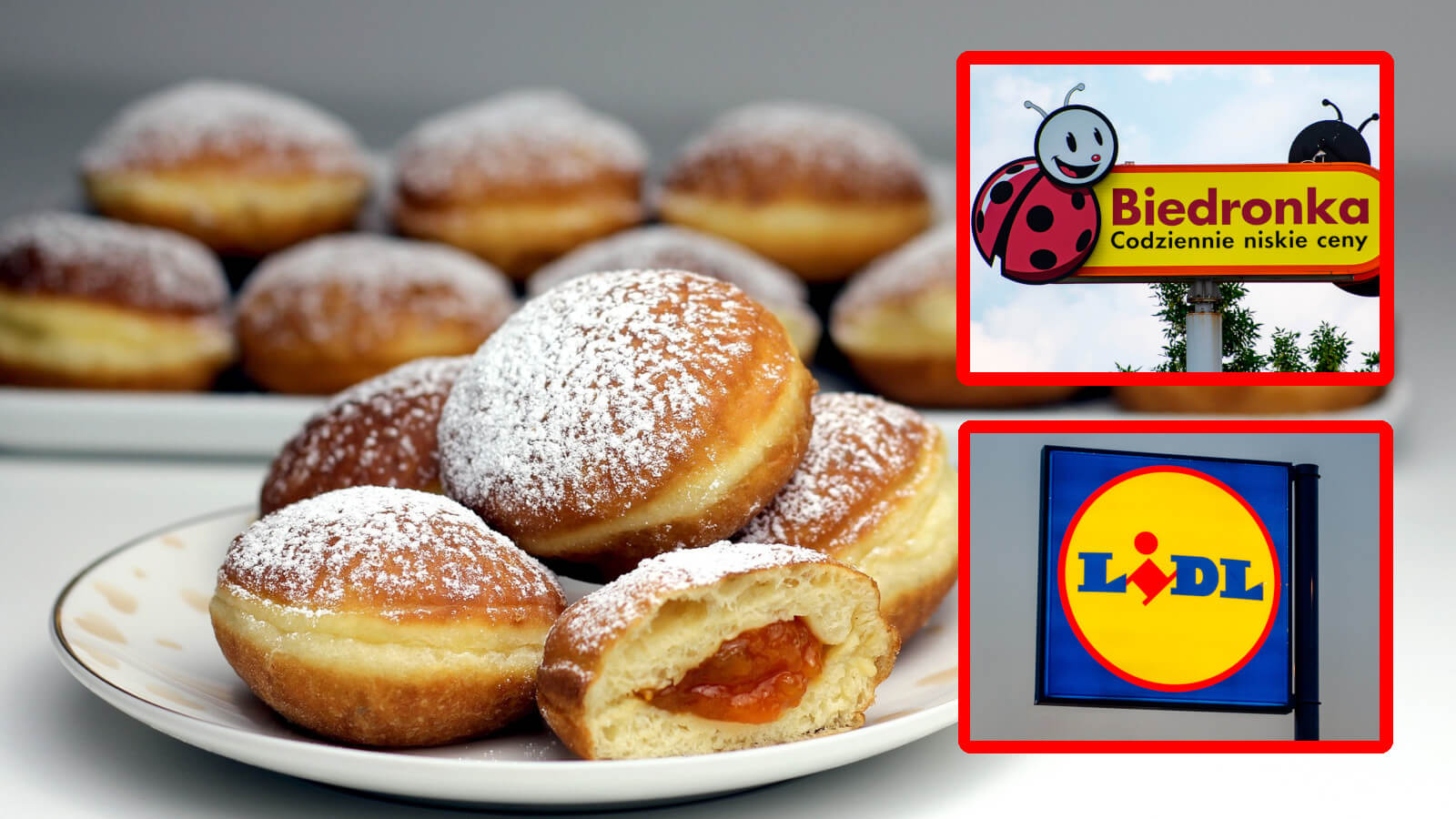 tłusty czwartek 2026 - pączki biedronka, lidl pączki