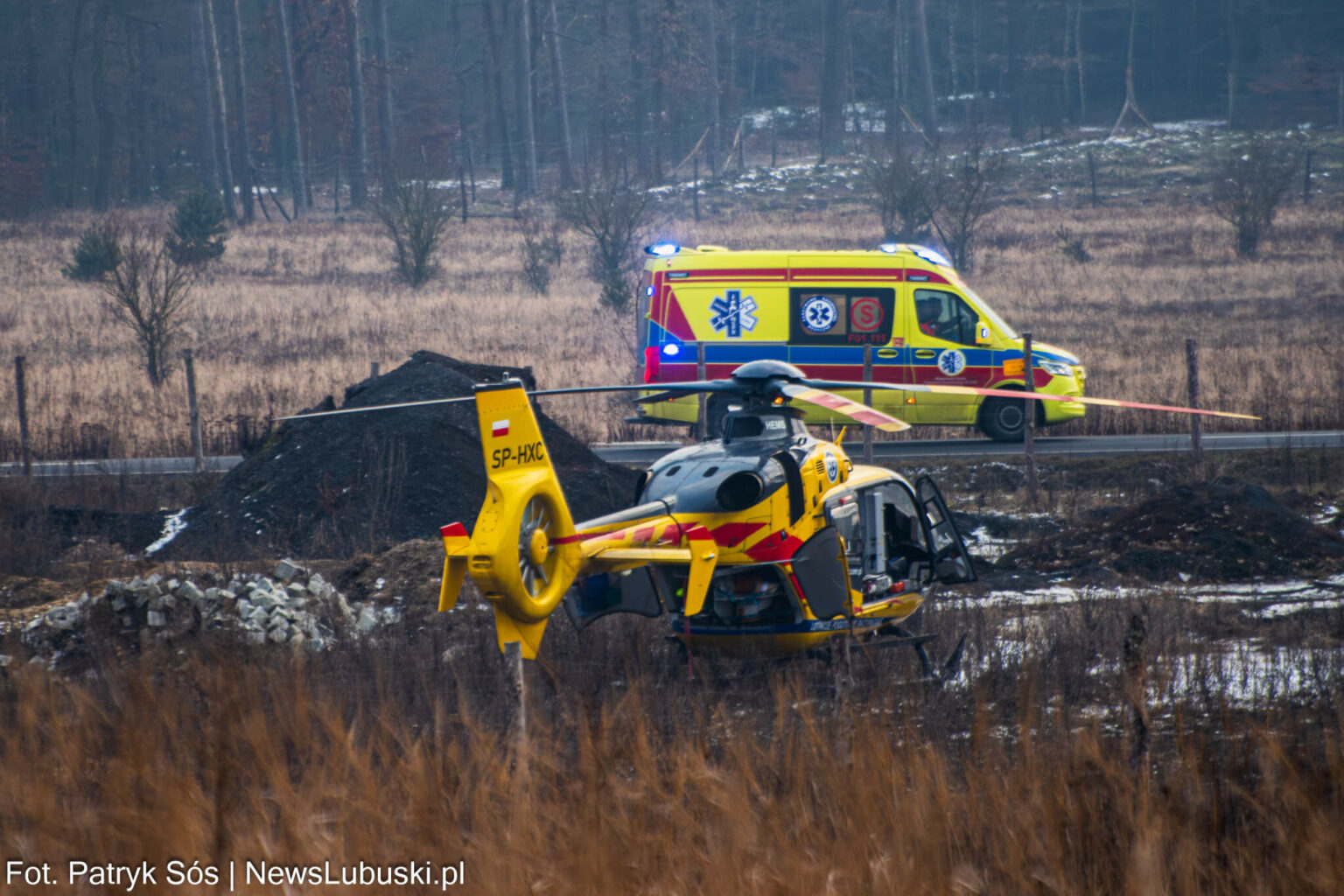 wypadek pod Zieloną G&oacute;rą - wypadek na budowie