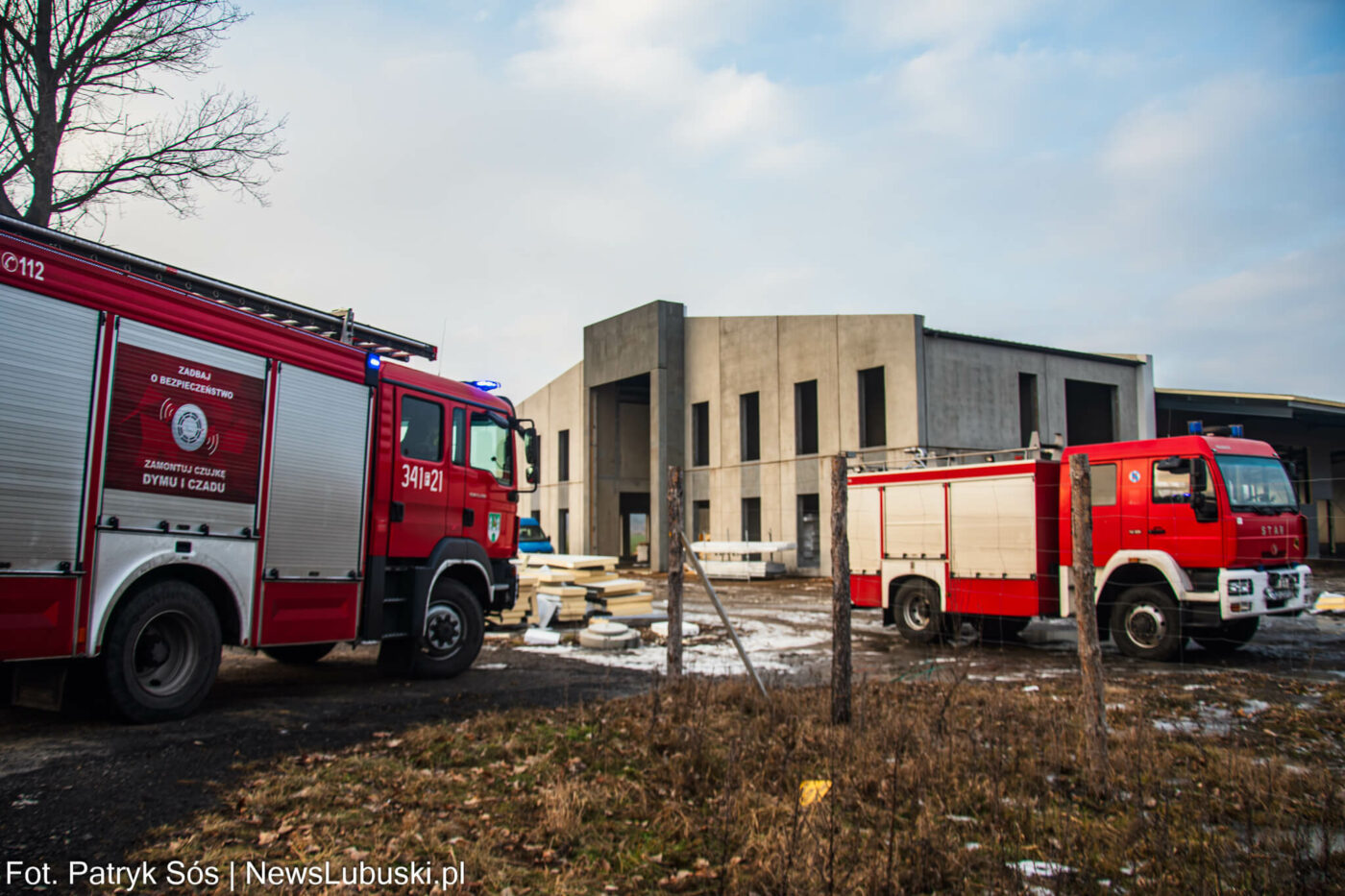 wypadek pod Zieloną G&oacute;rą - wypadek na budowie