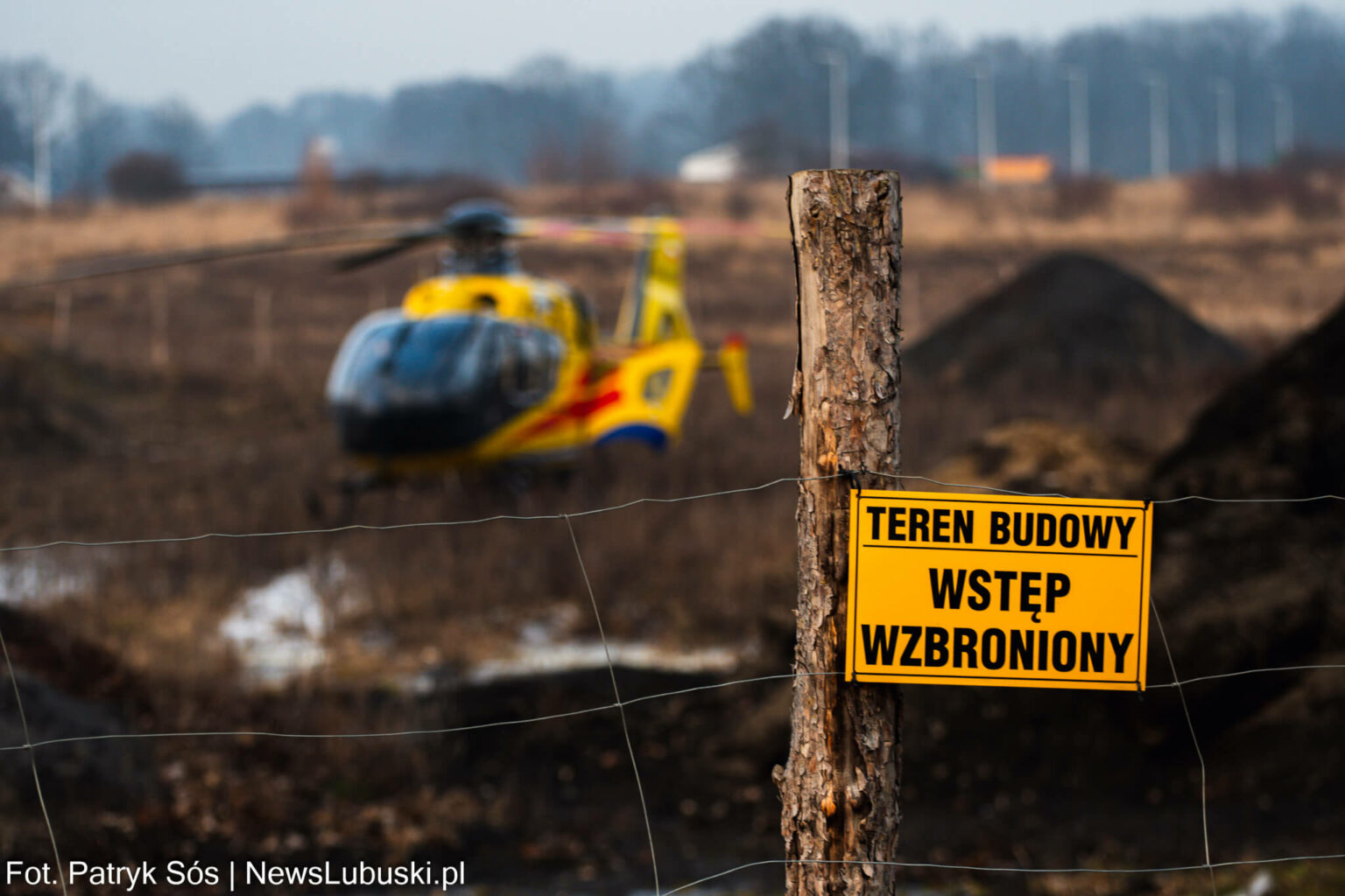 wypadek pod Zieloną G&oacute;rą - wypadek na budowie