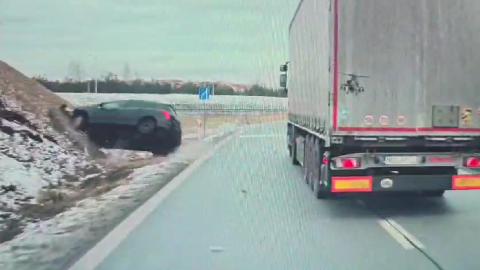 wypadek Zielona Góra S3 - węzeł Zielona Góra Północ