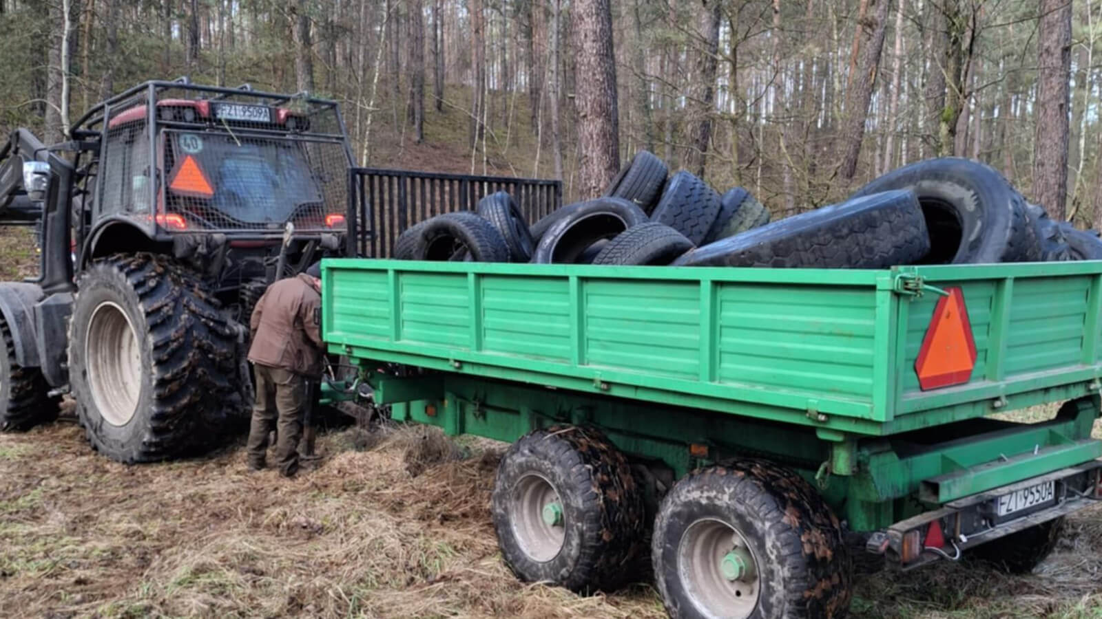 opony w lesie Żary - Nadleśnictwo Krzystkowice