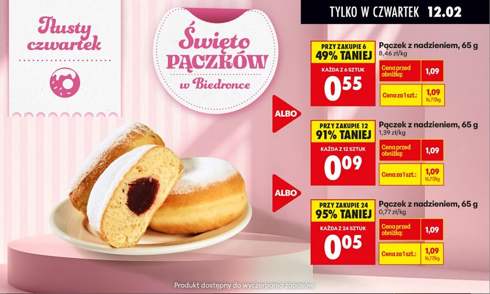 Biedronka pączki - pączki gratis 99 zł