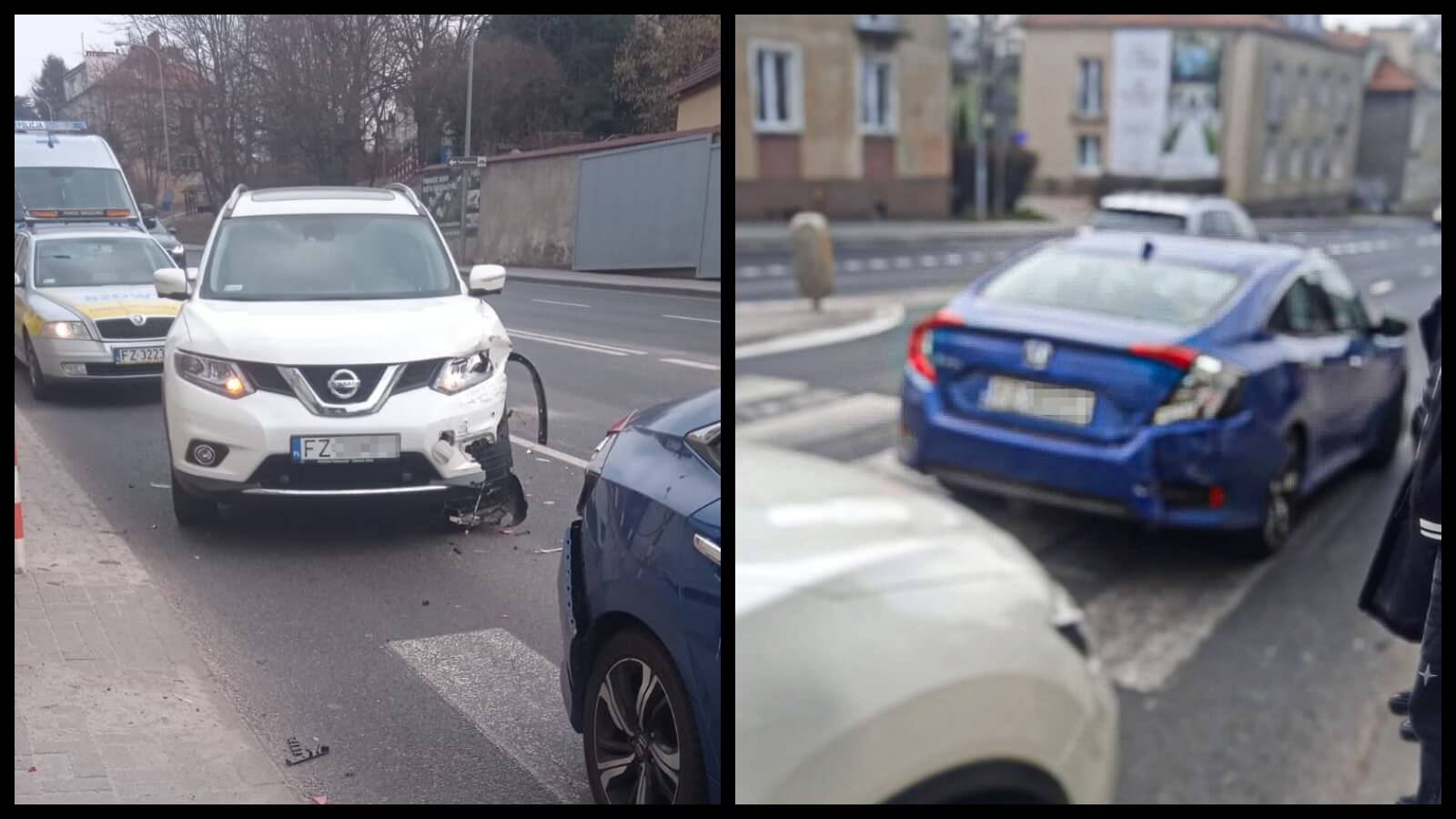 Kolizja Zielona Góra - Wypadek Zielona Góra