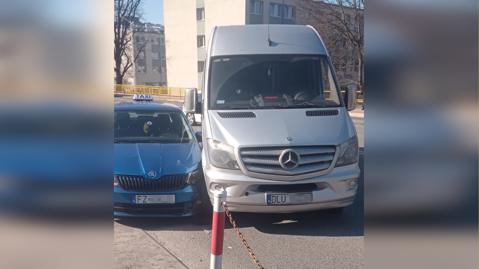 Kolizja Zielona Góra Podgórna - wypadek z taxi