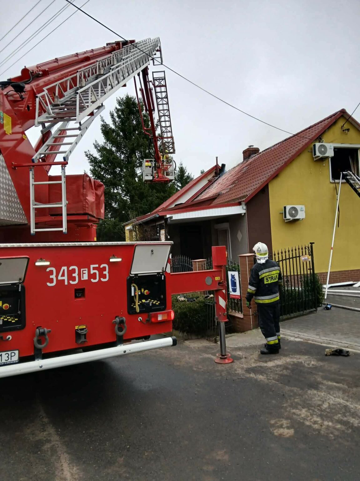 Pożar koło Sulechowa - pożar domu Podleg&oacute;rz
