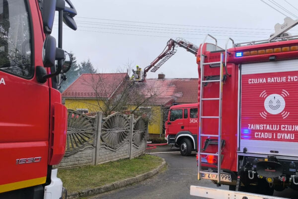 Pożar koło Sulechowa - pożar domu Podlegórz