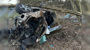 wypadek Świebodzin - uderzył w drzewo Rosin