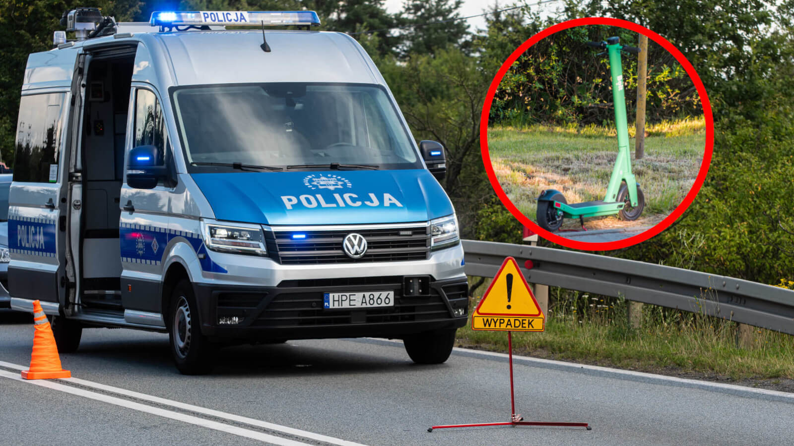 wypadek hulajnoga Zielona Góra - potrącenie pieszej