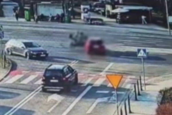 wypadek Zielona Góra - wypadek motocyklisty nagranie