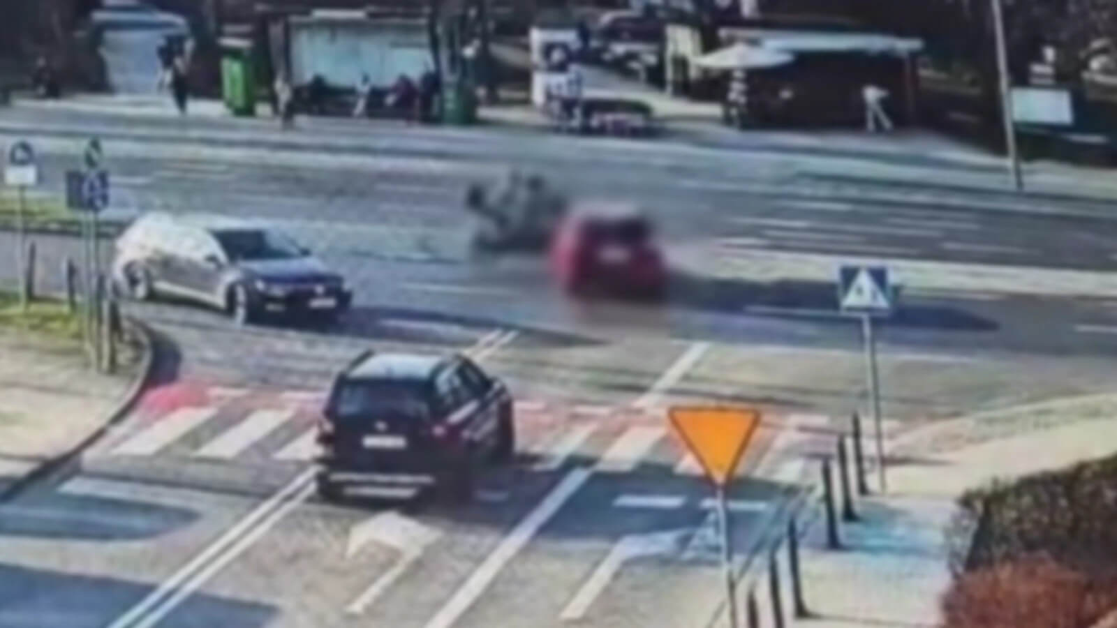 wypadek Zielona Góra - wypadek motocyklisty nagranie