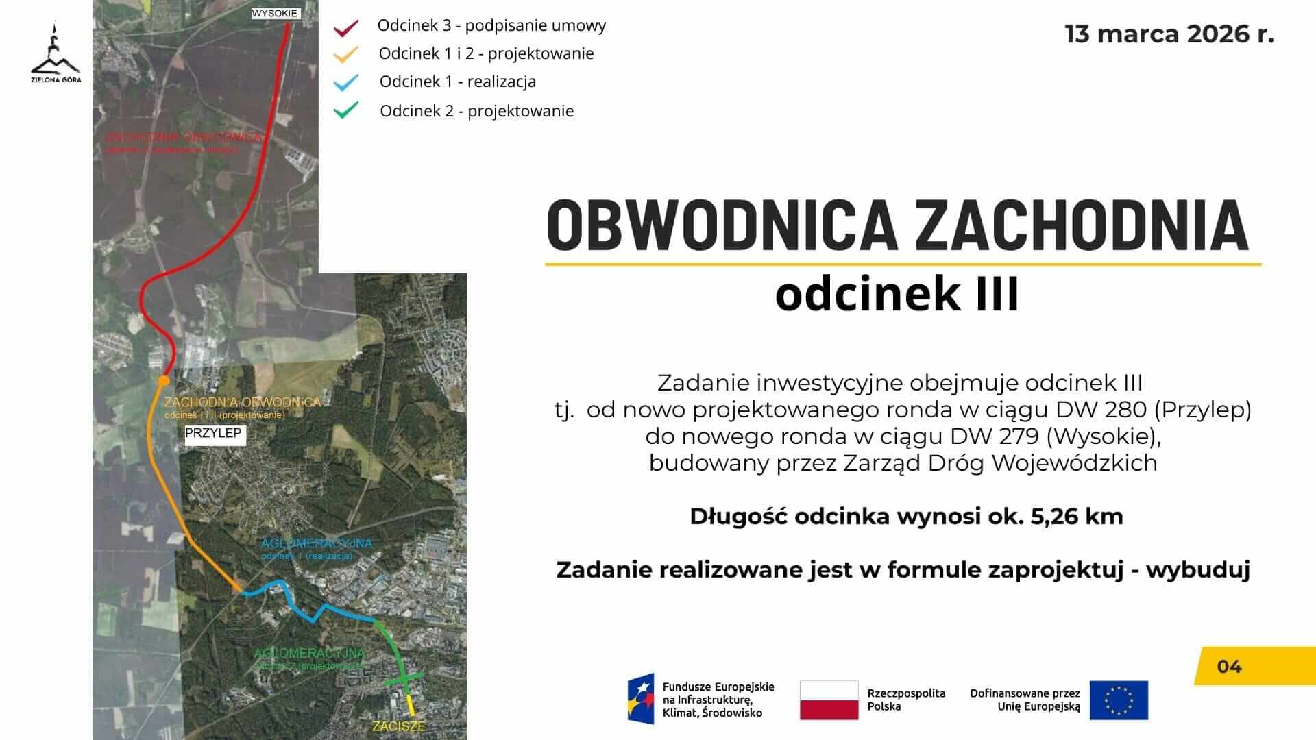 obwodnica zachodnia Zielonej Góry - drogi Zielona Góra