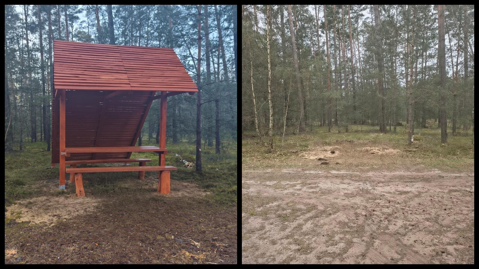 skradziona wiata Sława - Nadleśnictwo Sława Śląska