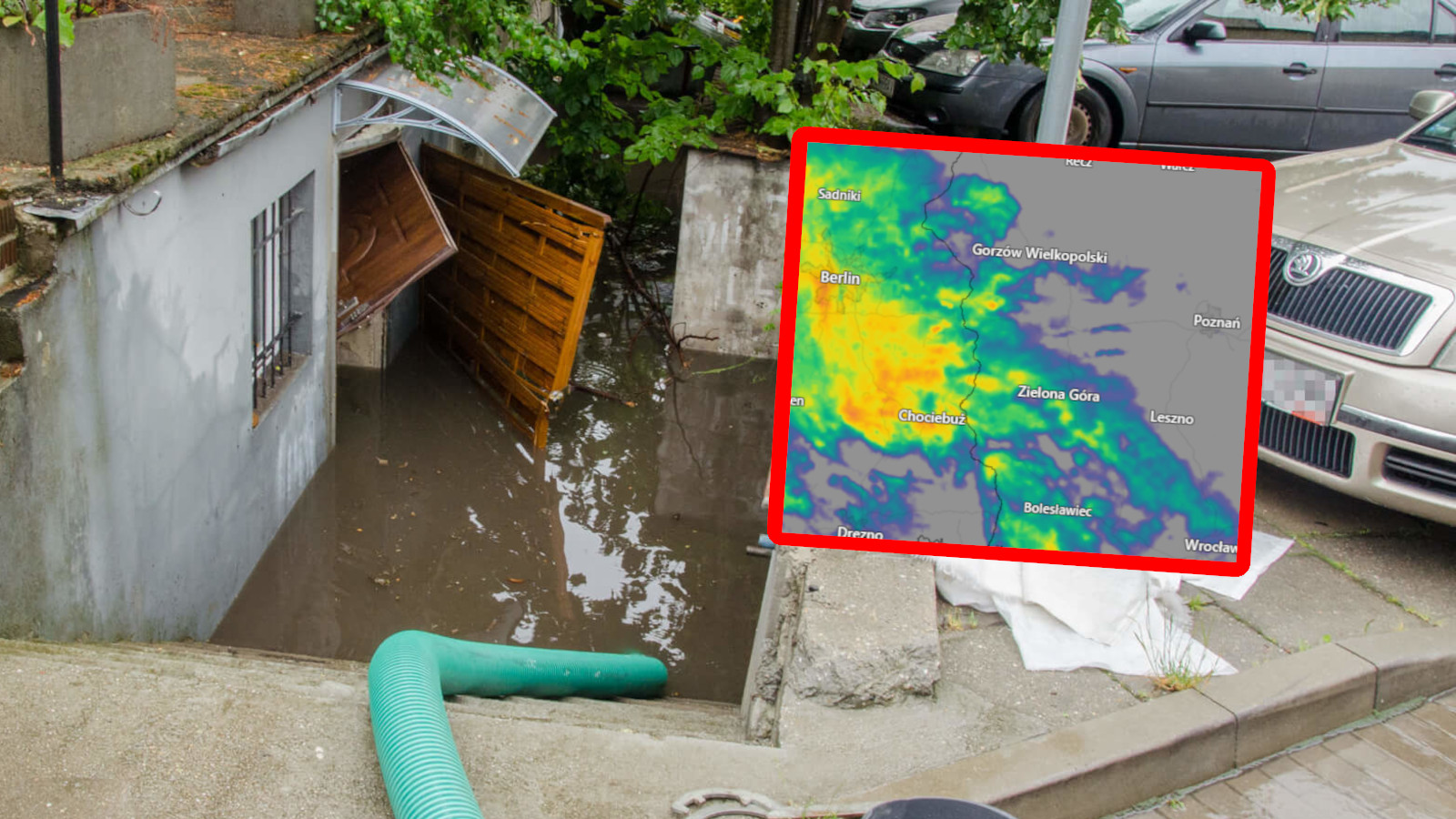 ostrzeżenia IMGW - gdzie pada deszcz radar