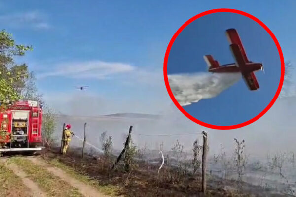 pożar Zielona Góra - samolot gaśniczy akcja