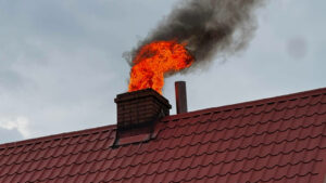 pożar komina Świebodzin - pożar komina ogień