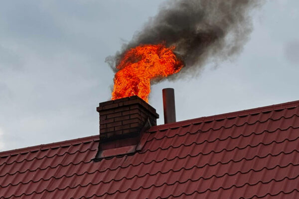 pożar komina Świebodzin - pożar komina ogień
