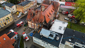 pożar szpitala Wschowa - ewakuacja pacjentów