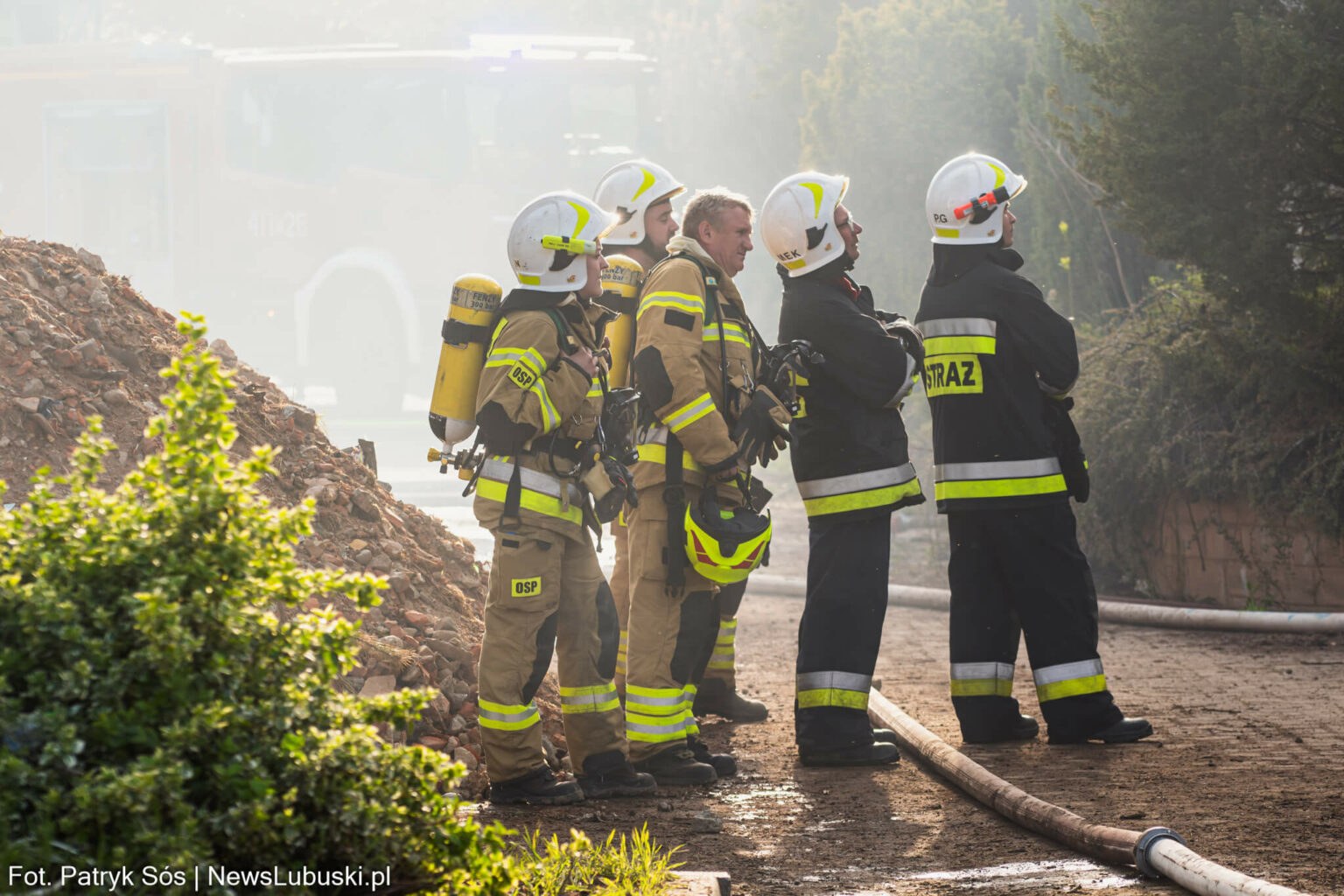 pożar pałacu Garbicz - akcja straży pożarnej Lubuskie