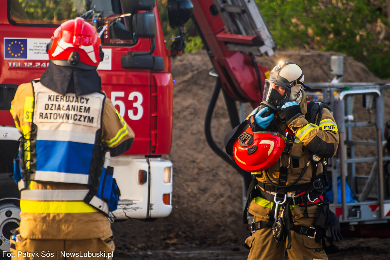 pożar pałacu Garbicz - akcja straży pożarnej Lubuskie