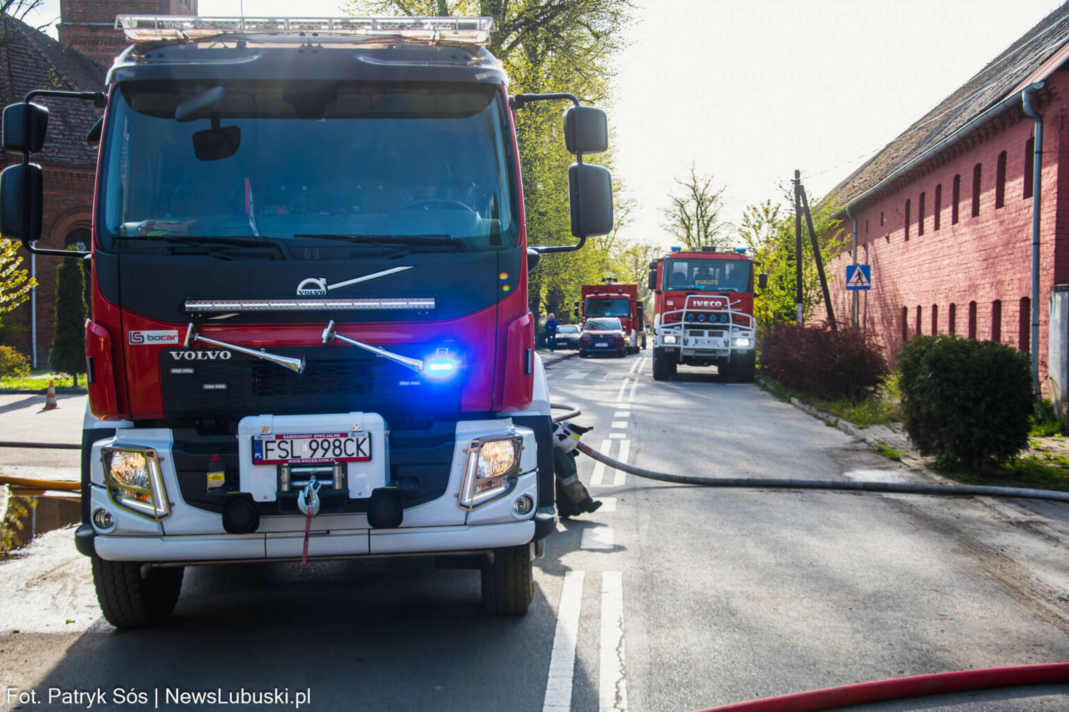 pożar pałacu Garbicz - akcja straży pożarnej Lubuskie