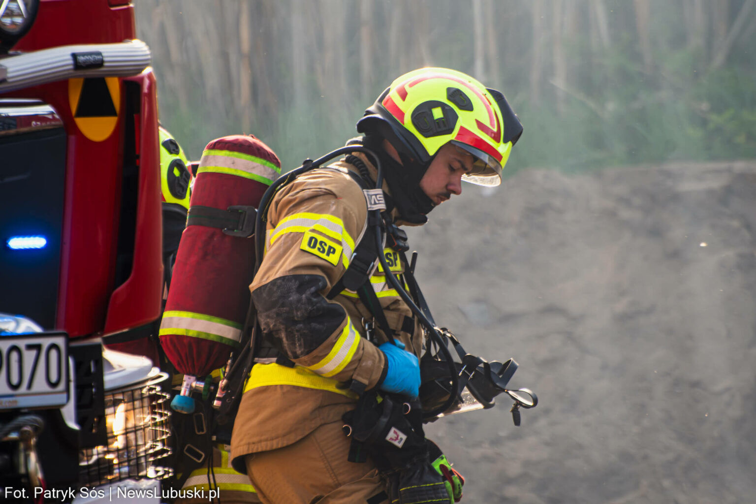 pożar pałacu Garbicz - akcja straży pożarnej Lubuskie