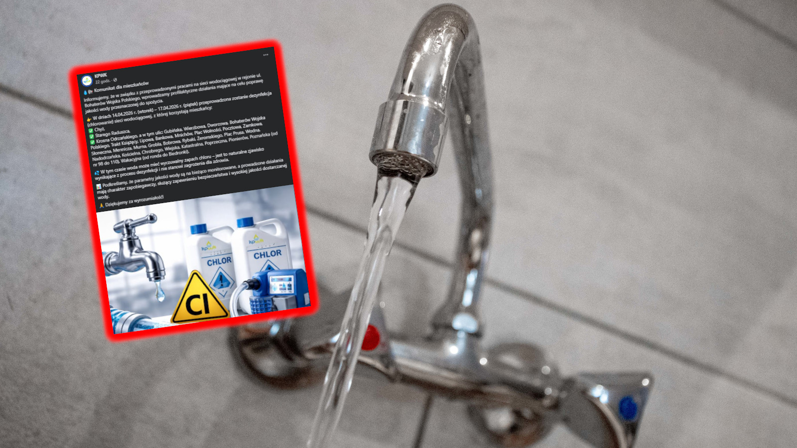 chlorowanie wody Krosno Odrzańskie - dezynfekcja sieci wodociągowej