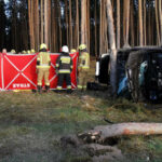 wypadek Cybinka Lubuskie - uderzył w drzewo BMW