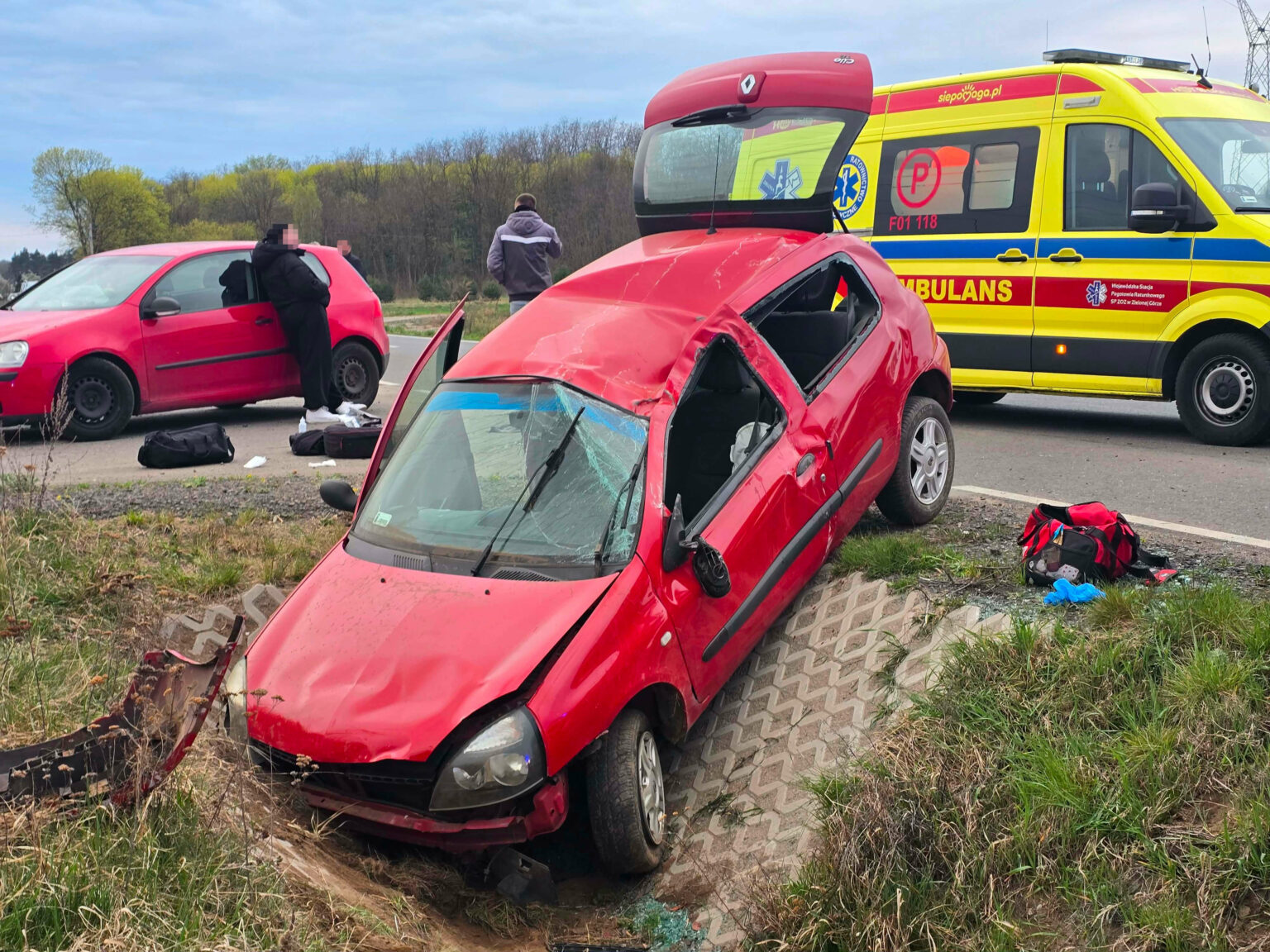 wypadek Zielona G&oacute;ra - wypadek Letnica