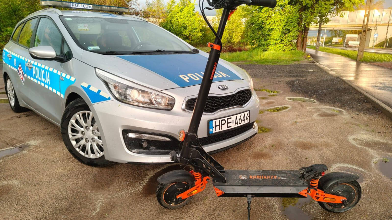 akcja policji Zielona Góra - hulajnoga elektryczna mandat