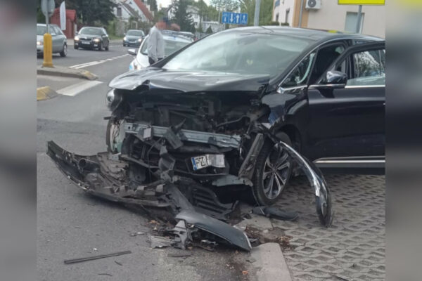kolizja Zielona Góra - kierowca bez uprawnień