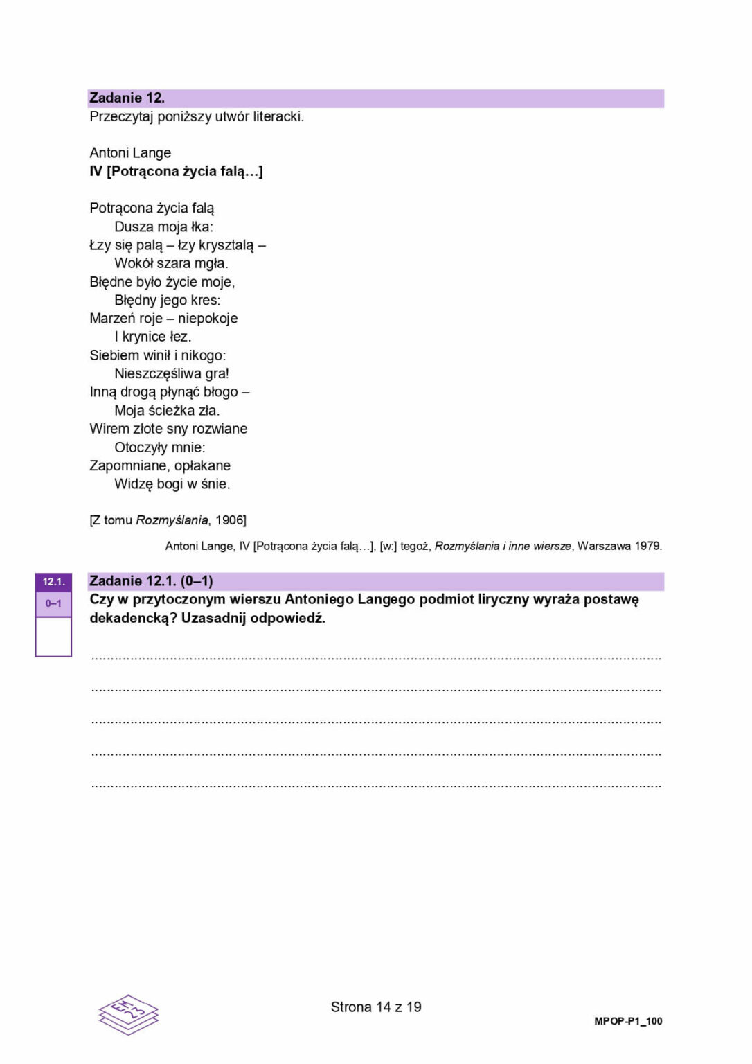 matura polski 2026 - matura arkusz