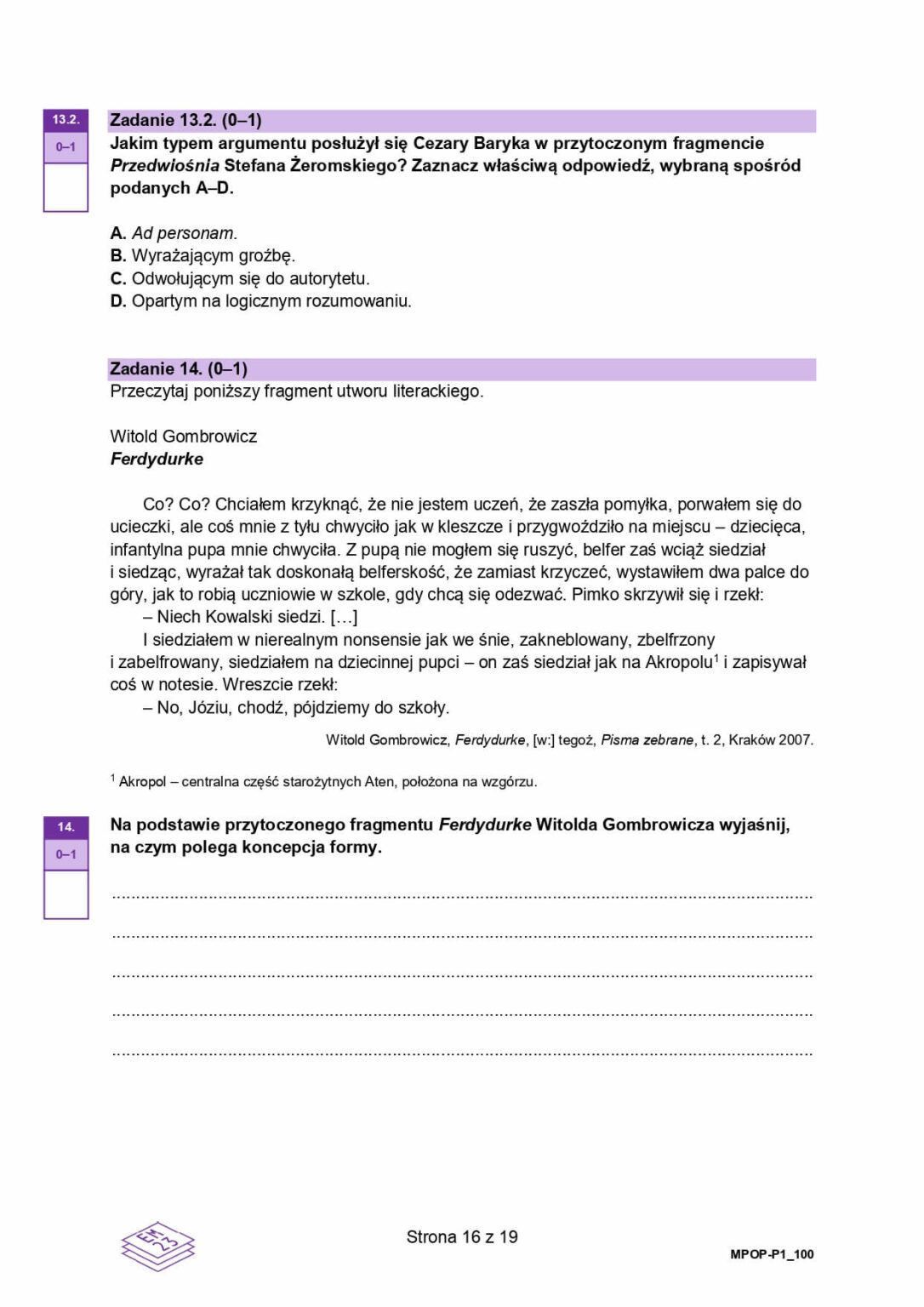 matura polski 2026 - matura arkusz
