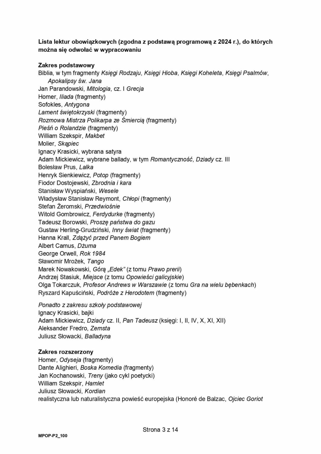 matura polski 2026 - matura arkusz