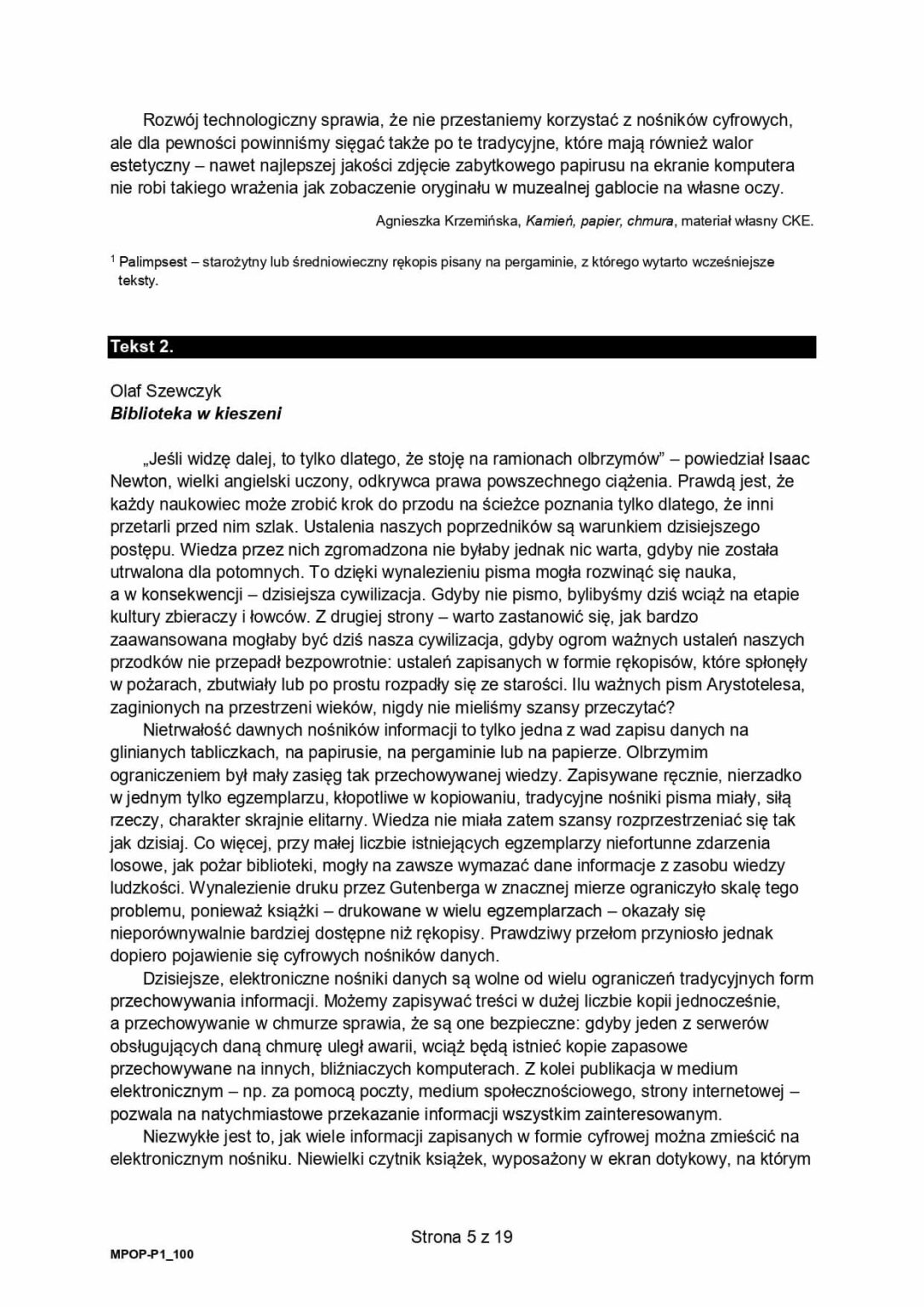 matura polski 2026 - matura arkusz