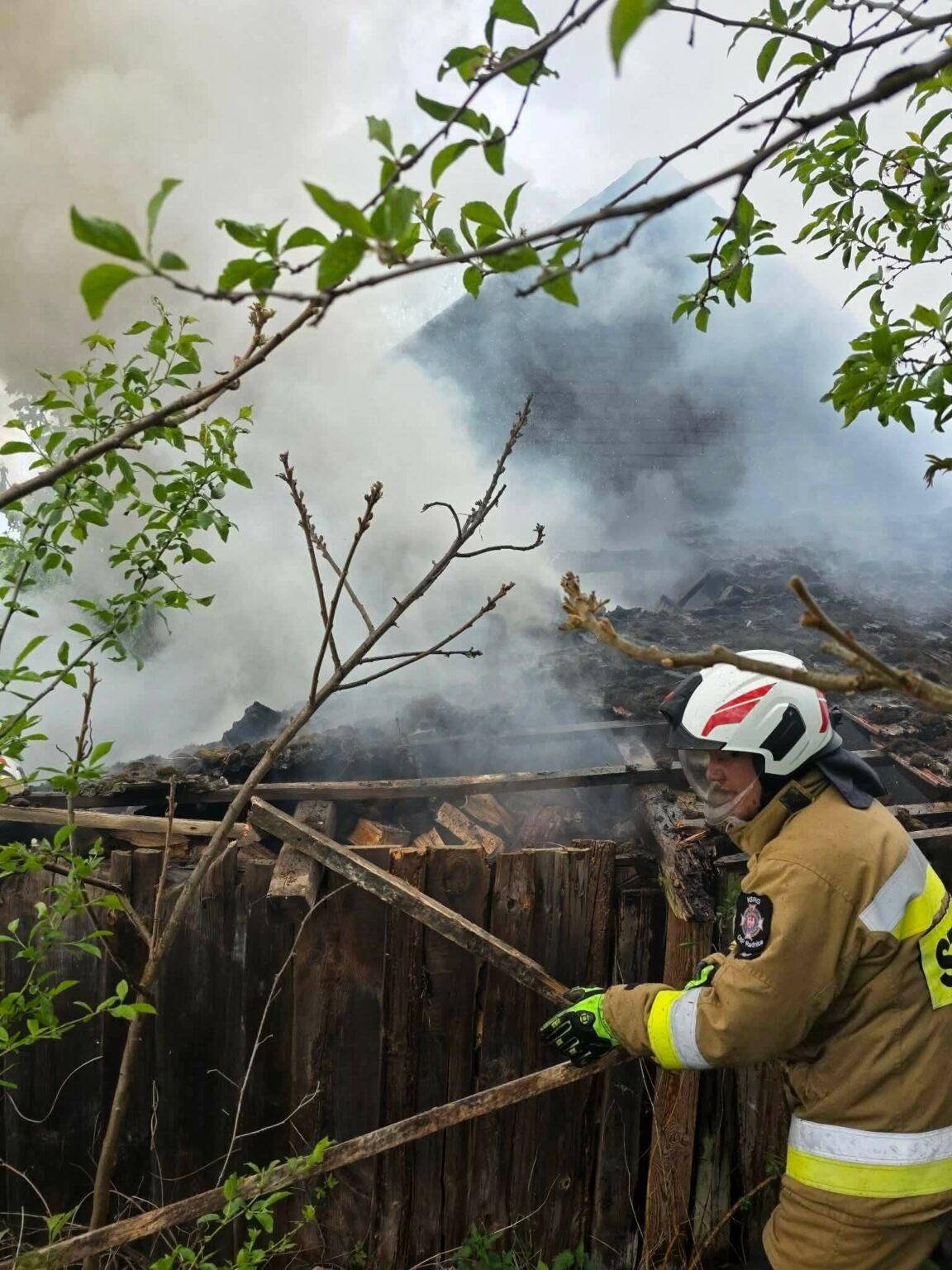 pożar Krosno Odrzańskie Grabin - straż pożarna akcja
