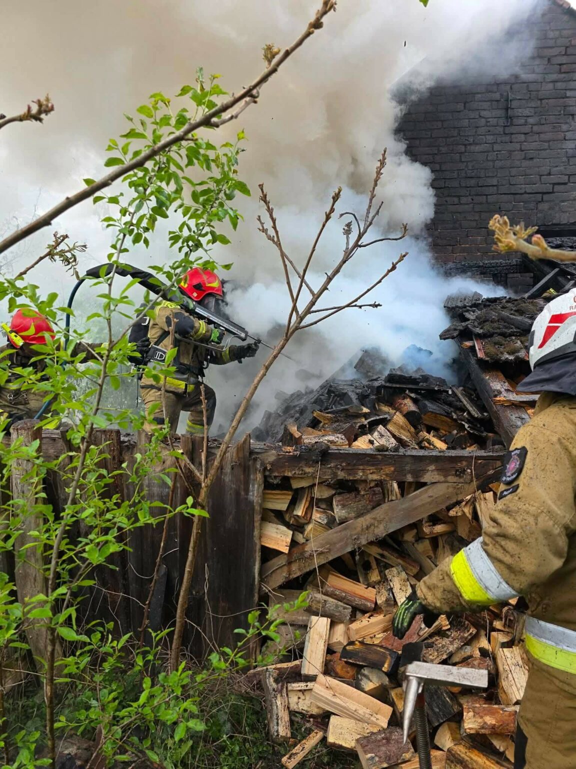 pożar Krosno Odrzańskie Grabin - straż pożarna akcja
