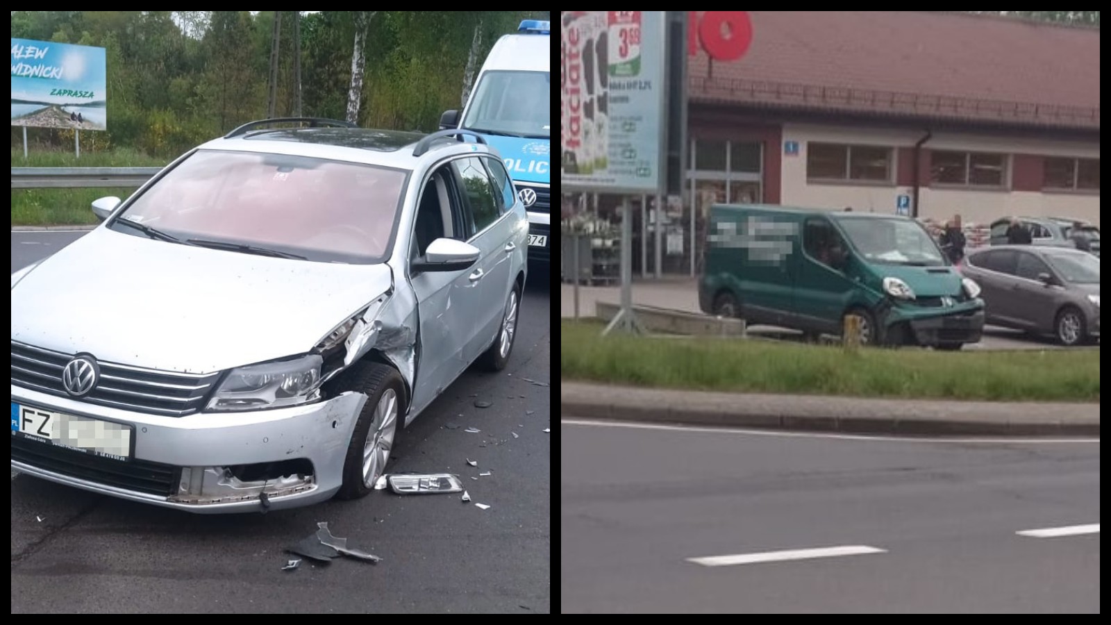Zderzenie na DK27 - Wypadek Świdnica