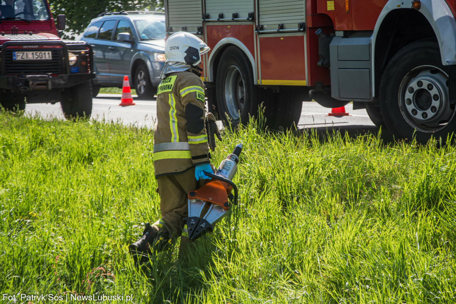 wypadek na DK32 - Wypadek koło Zielonej G&oacute;ry